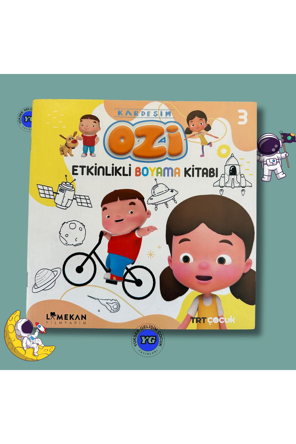 Burhan Yayınları KARDEŞİM OZİ ETKİNLİKLİ BOYAMA KİTABI 3 UZAY TEMALI