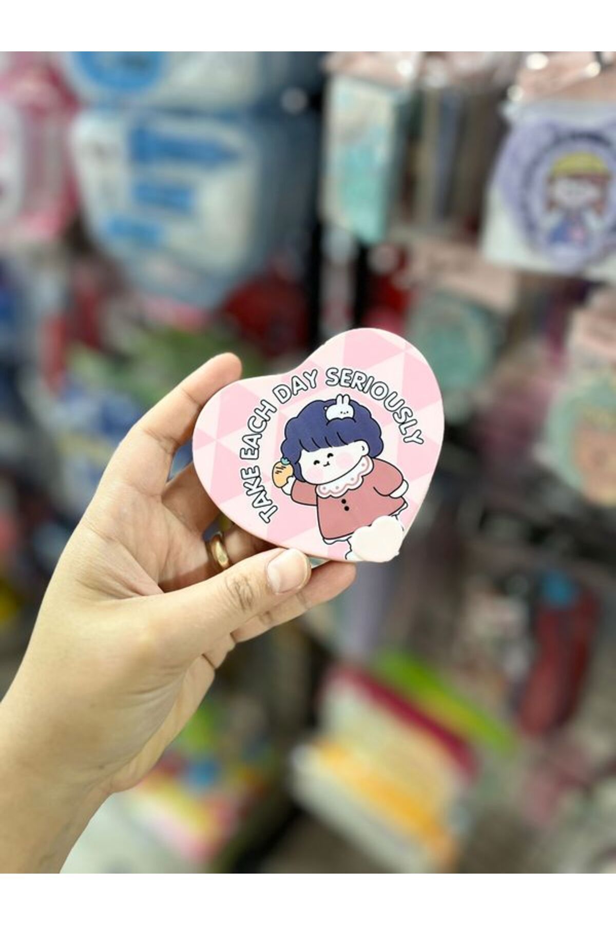 EyER Shoping Kalpli Taşınabilir Makyaj Aynası Çanta Aynası Ve Taraklı Cep Aynası Kapaklı Pembe