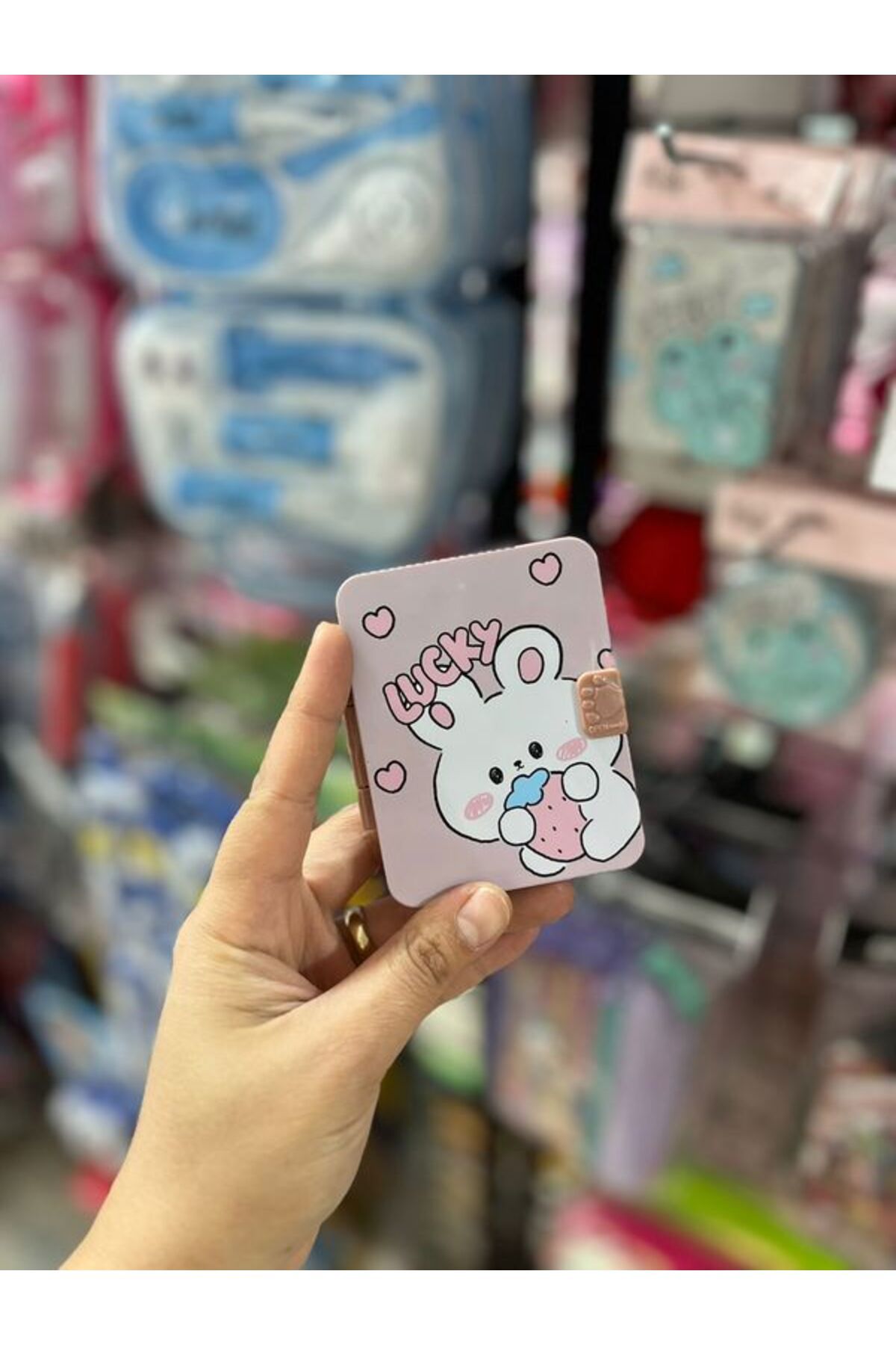 EyER Shoping Dikdörtgen Taşınabilir Makyaj Aynası Çanta Aynası Ve Taraklı Cep Aynası Kapaklı Mor