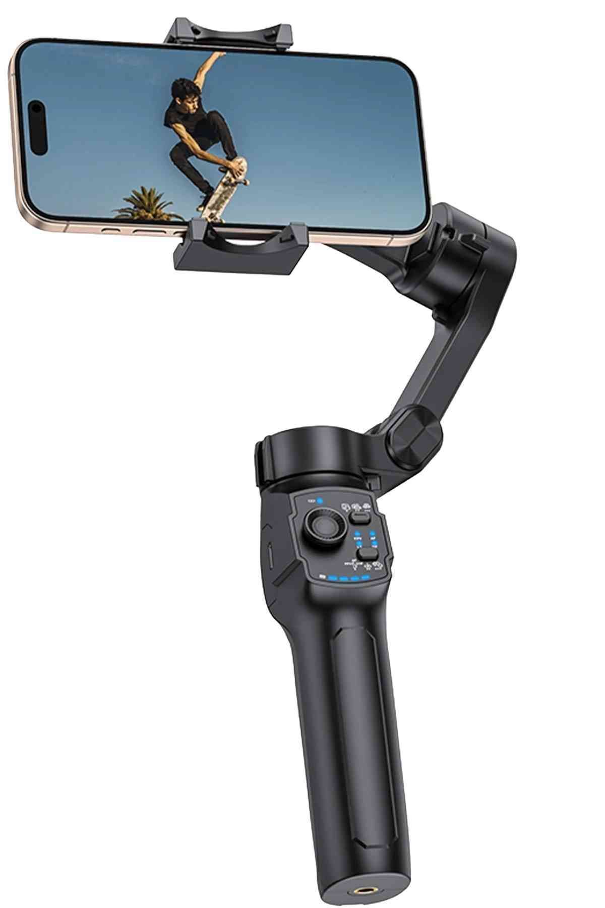 Fuchsia SF27 360° Ayarlanabilir Katlanabilir Tripodlu 3 Eksenli Bluetooth Selfie Gimbal Stabilizatör