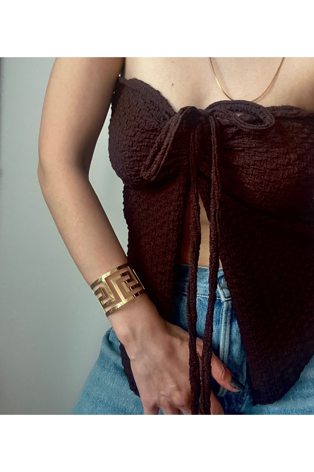 Hoop jewelery labirent model kelepçe ayarlanabilir