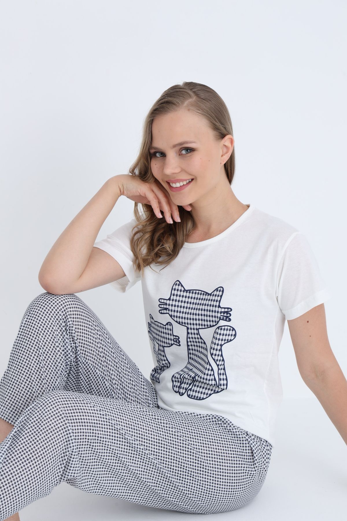 STELLAPİNK Kadın Pamuklu Pijama Takımı