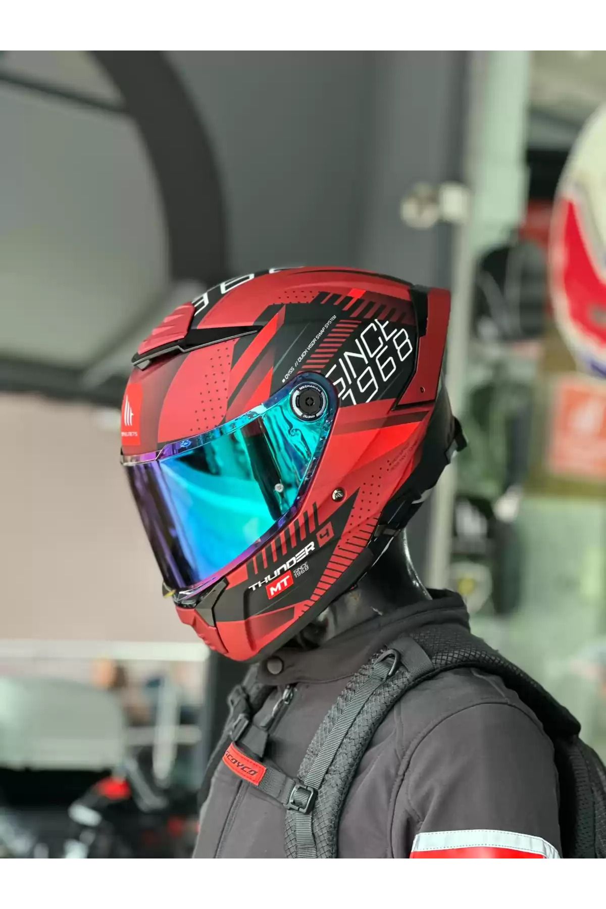MT KASK THUNDER4 SV FF118SV LUMİNENCE D5 MAT ŞEFFAF VİZÖRLÜ