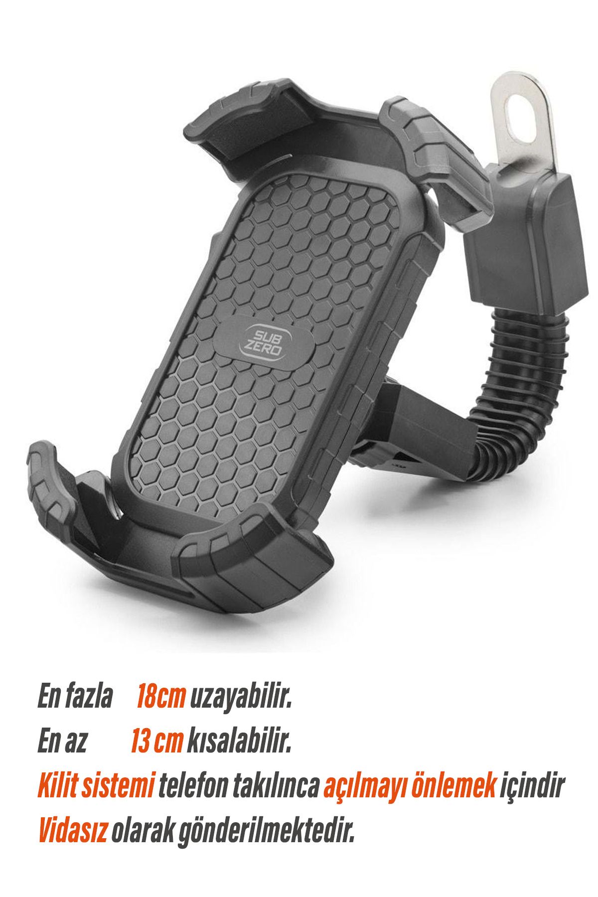 EXENAR Motosiklet Scooter Telefon Tutucu 360 Derece Dönebilen Dikiz Aynası Bağlantılı