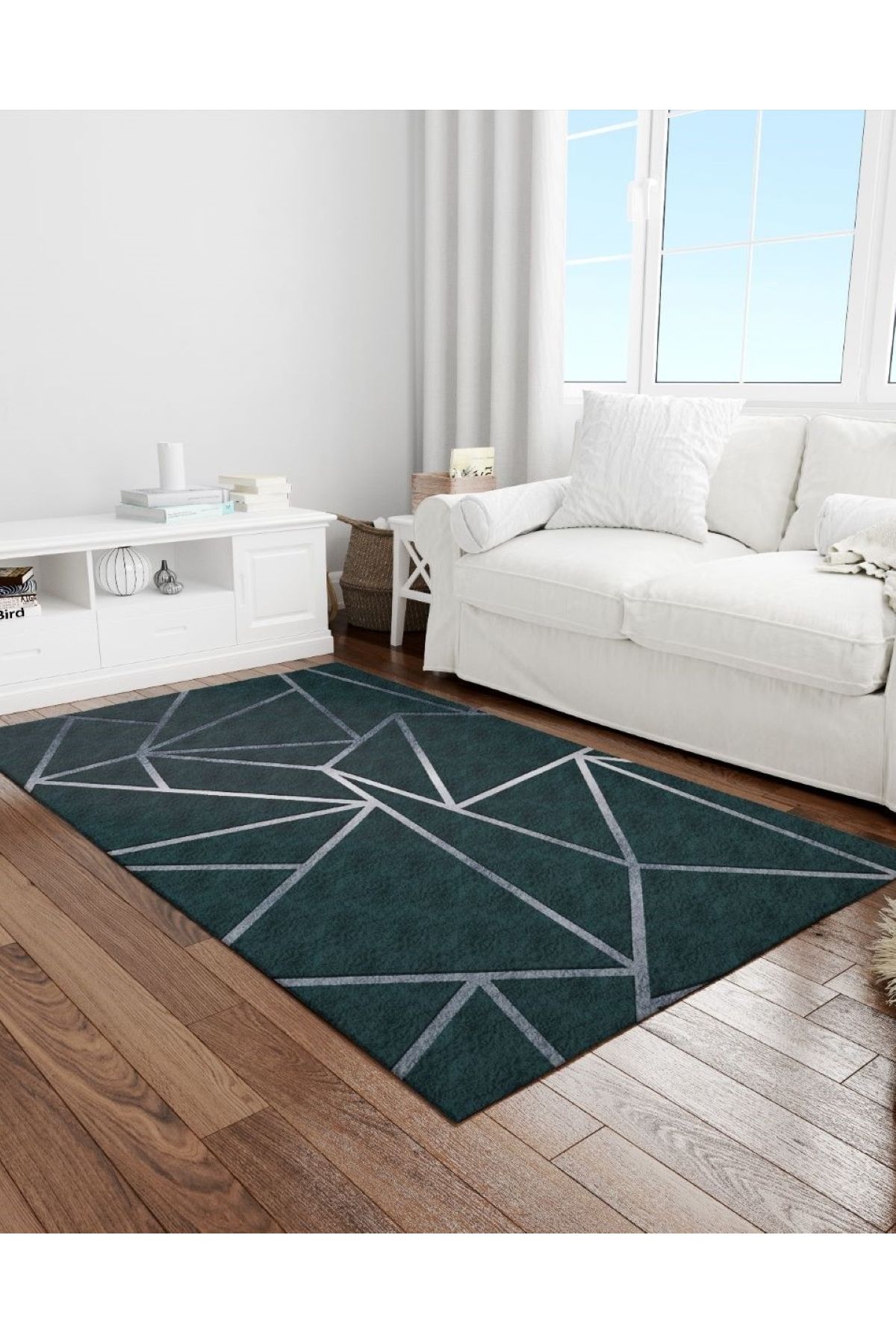 DERAS HOME Dijital Baskı Yıkanabilir Kaymaz Taban Salon Halısı Ve Yolluk