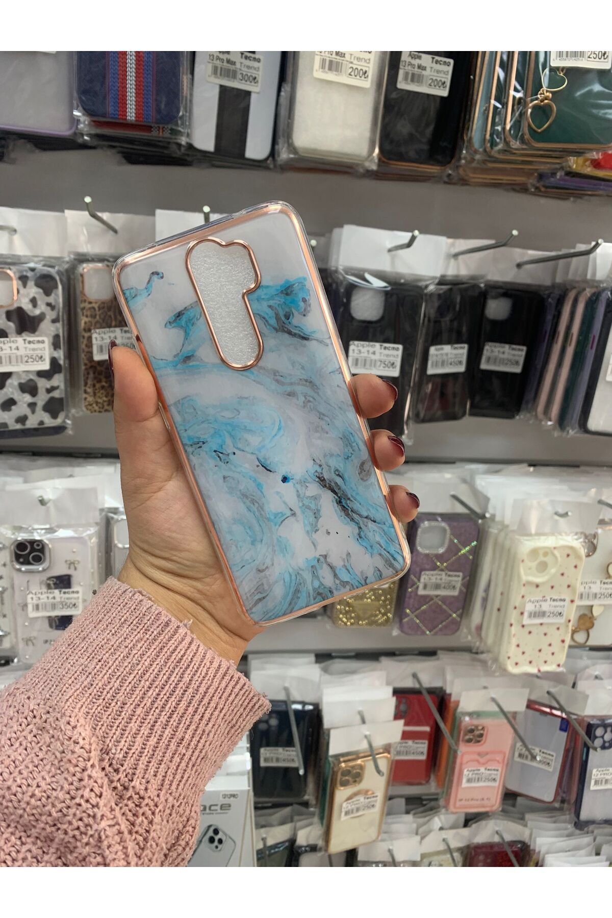 TECNOTREND Redmi Note 8 Pro Mermer Desenli Silikon Kılıf