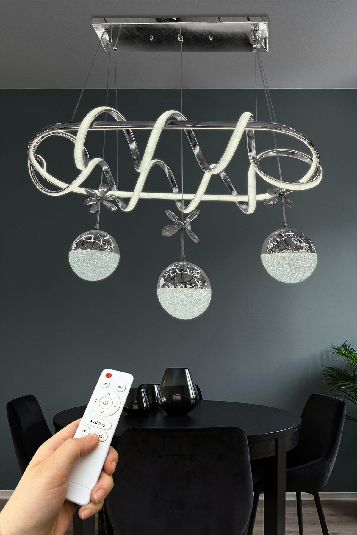 RSCOLLECTIONS Kuzey Yemek Masası 3 Toplu İthal Led Avize