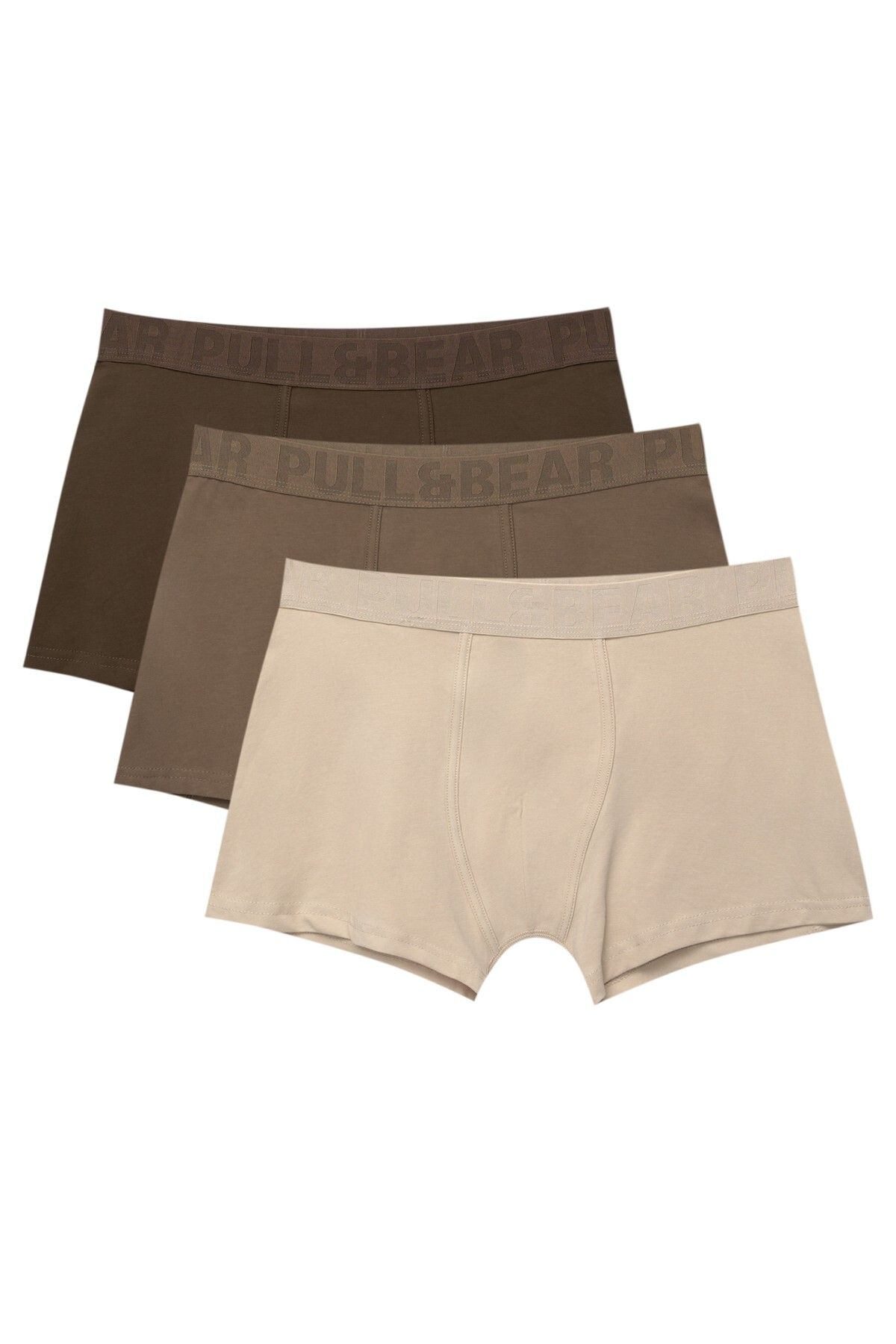 Pull & Bear 3'lü toprak tonlarında boxer paketi