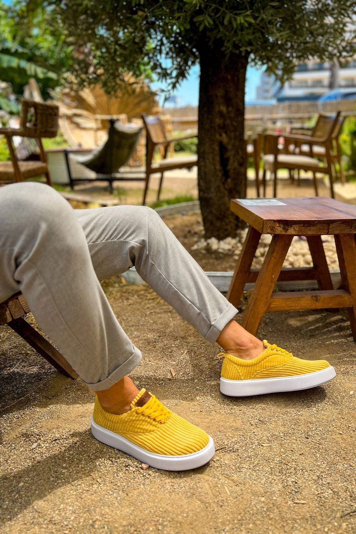 OurStyles CH173 KBT Velluto Erkek Ayakkabı SARI