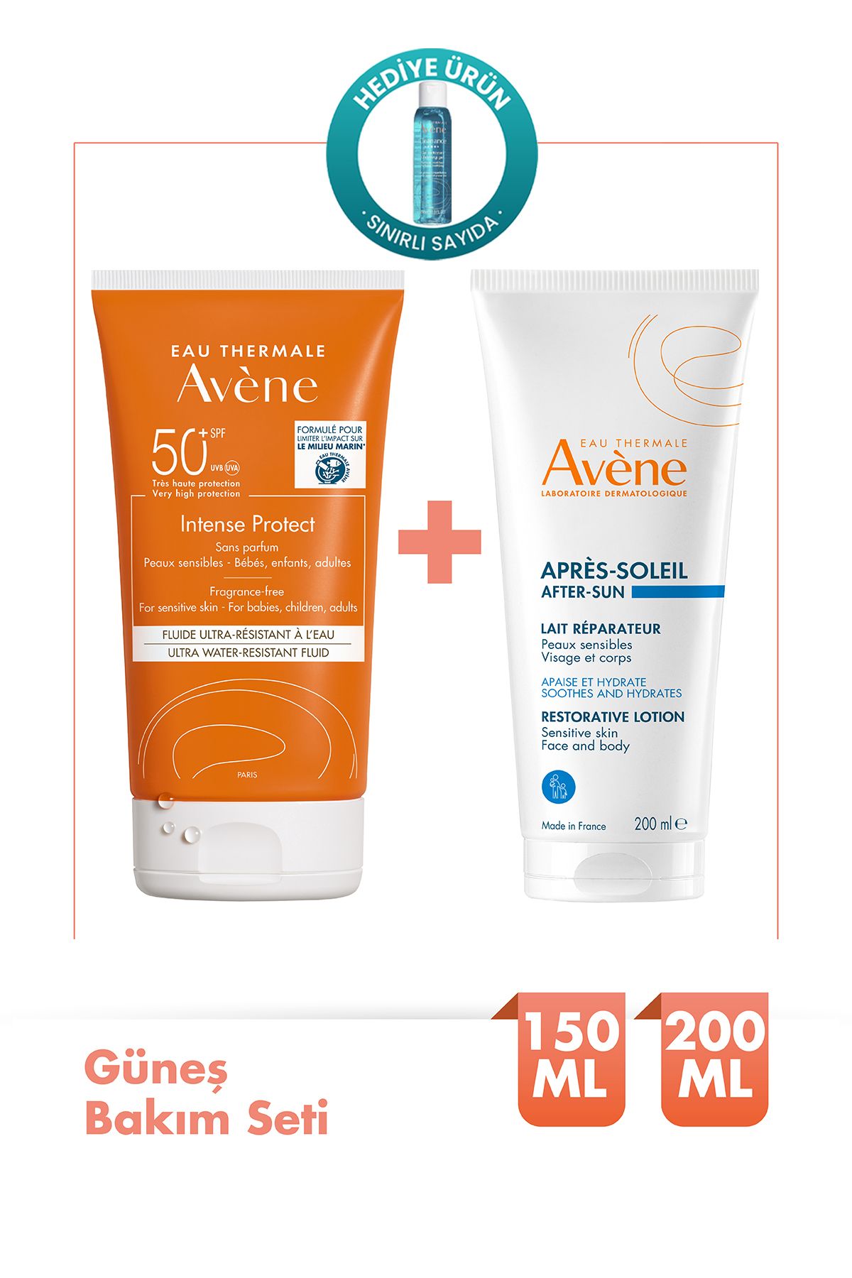 Avene Intense Protect SPF 50+ Güneş Kremi 150ml + After Sun Repair Losyon 200ml Set