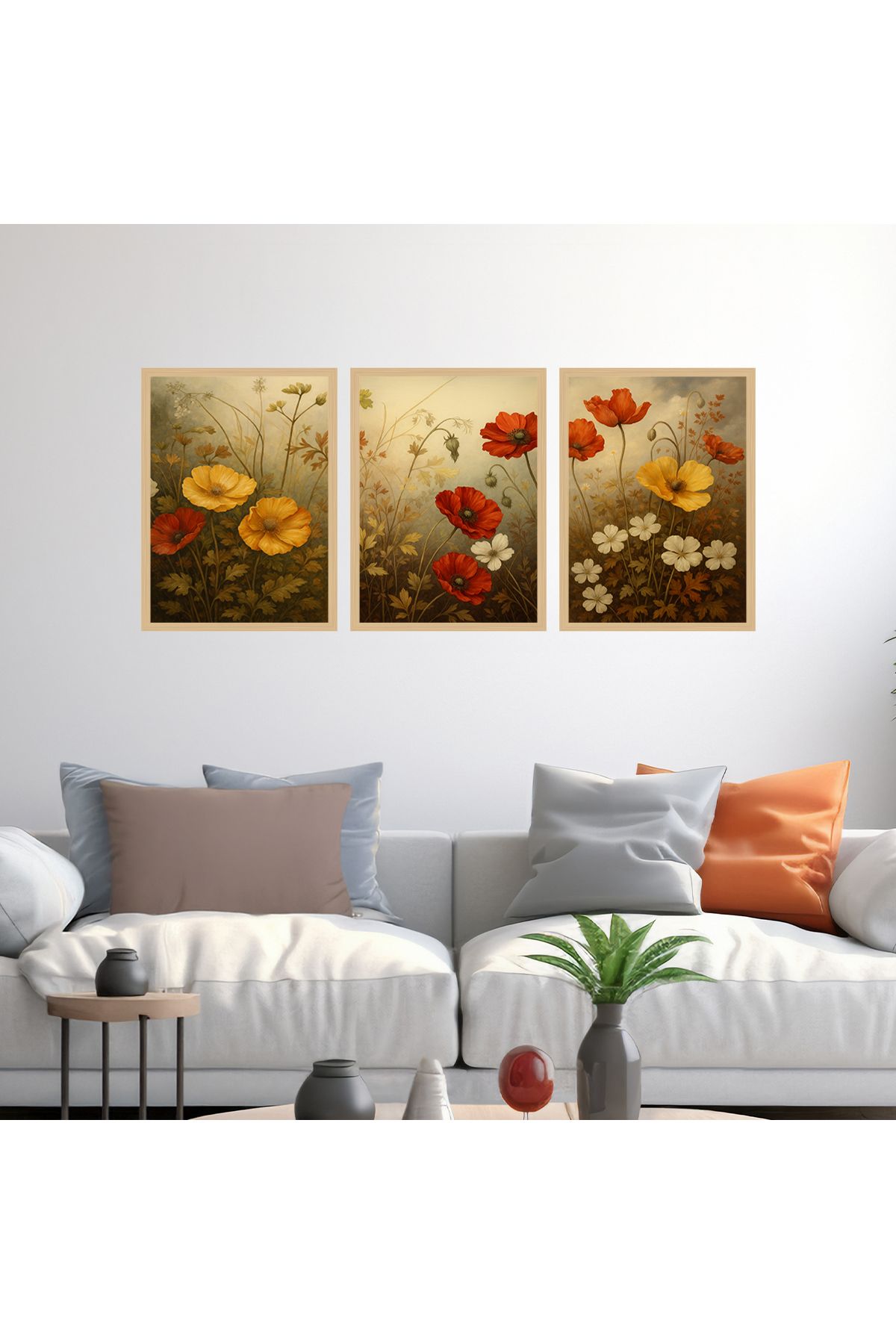woodsia 3 Parça Ahşap MDF Çerçevesiz Tablo Seti MDFTH341
