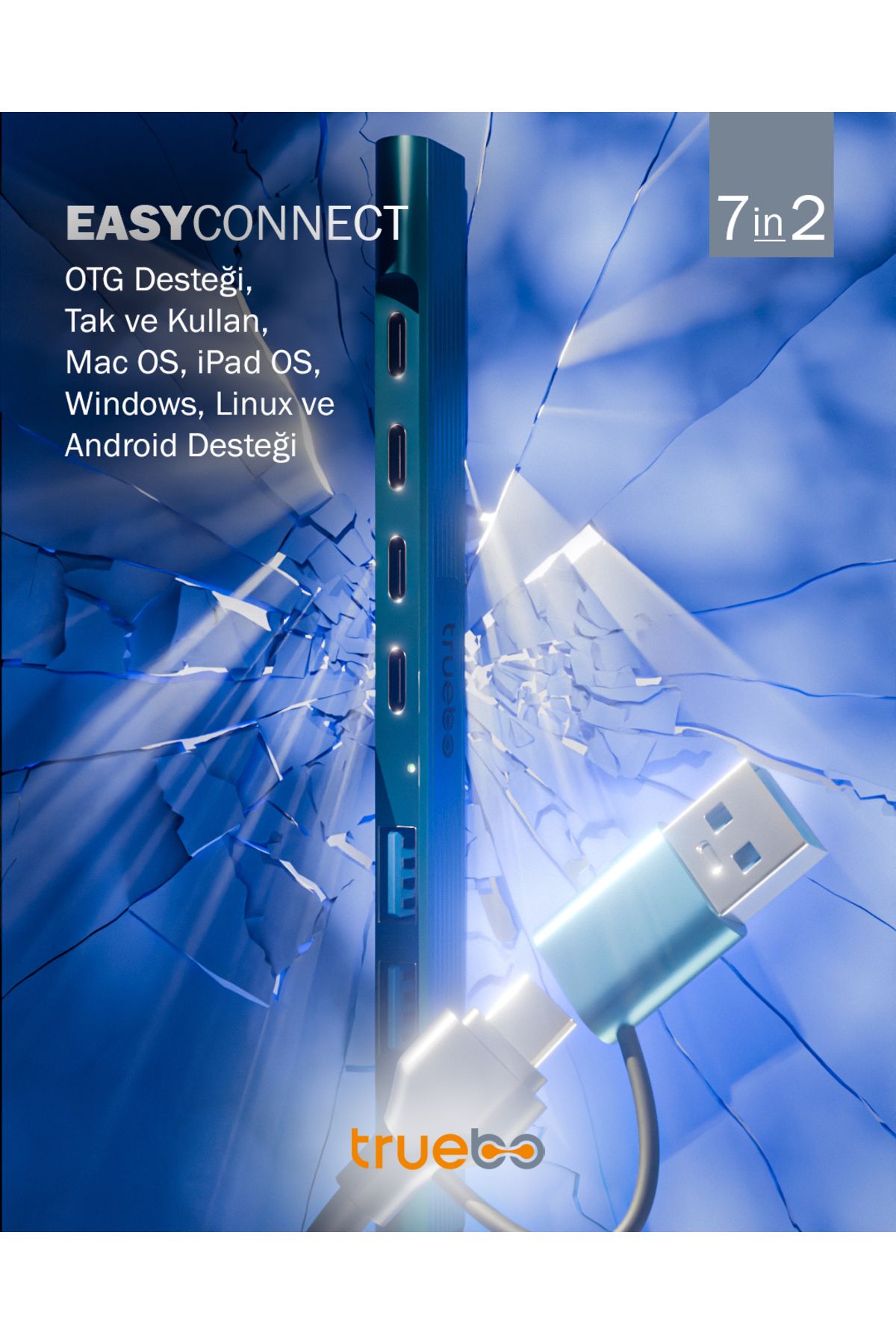 Easyconnect 7in2 Type-c / Usb 3.0 Hub - 7