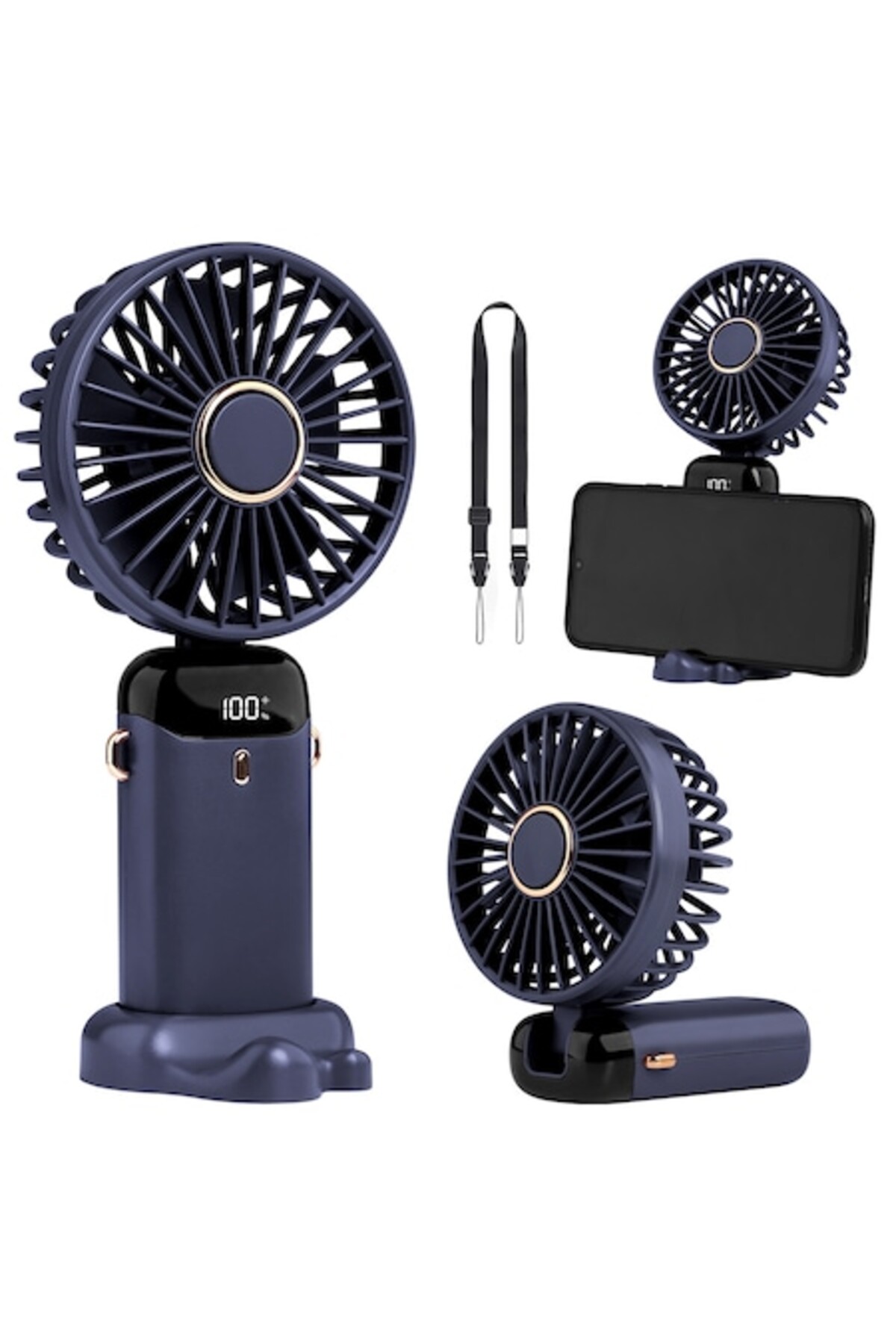 DOUUCO Ventilator multifunctional 5in1 DOUUCO, cu suport pentru telefon, 5 vi...