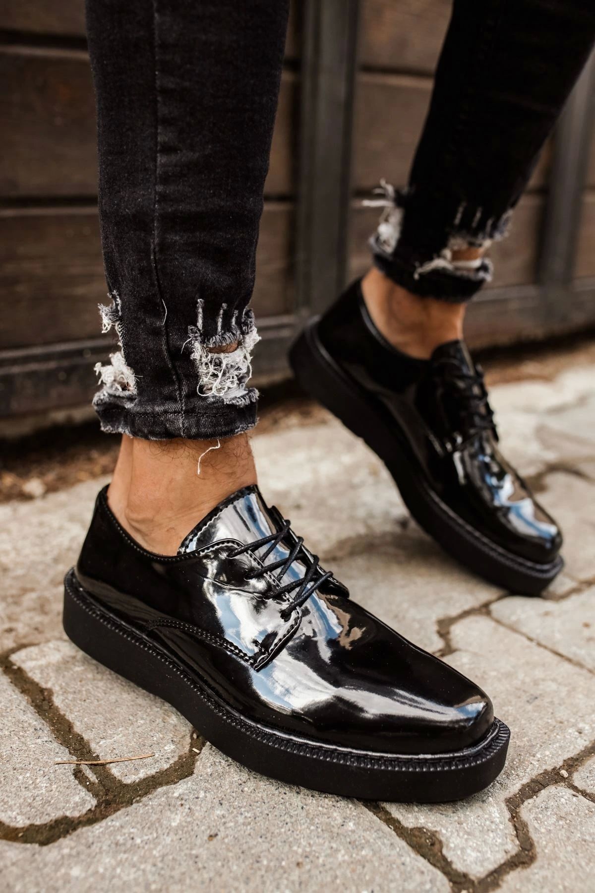 OurStyles CH001 RST Classic Lace Erkek Ayakkabı SIYAH