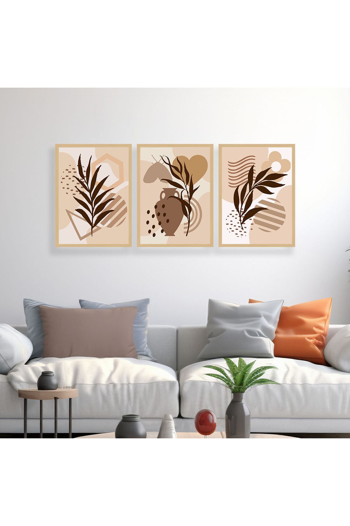 woodsia 3 Parça Ahşap MDF Çerçevesiz Tablo Seti MDFTH308