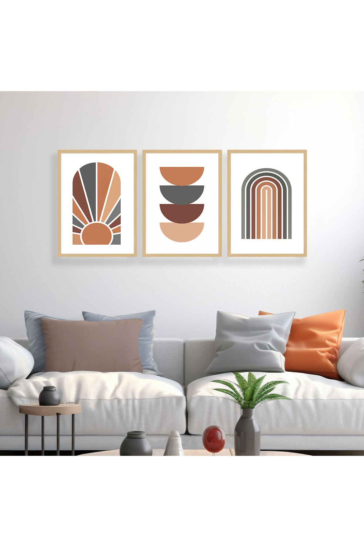 woodsia 3 Parça Ahşap MDF Çerçevesiz Tablo Seti MDFTH319