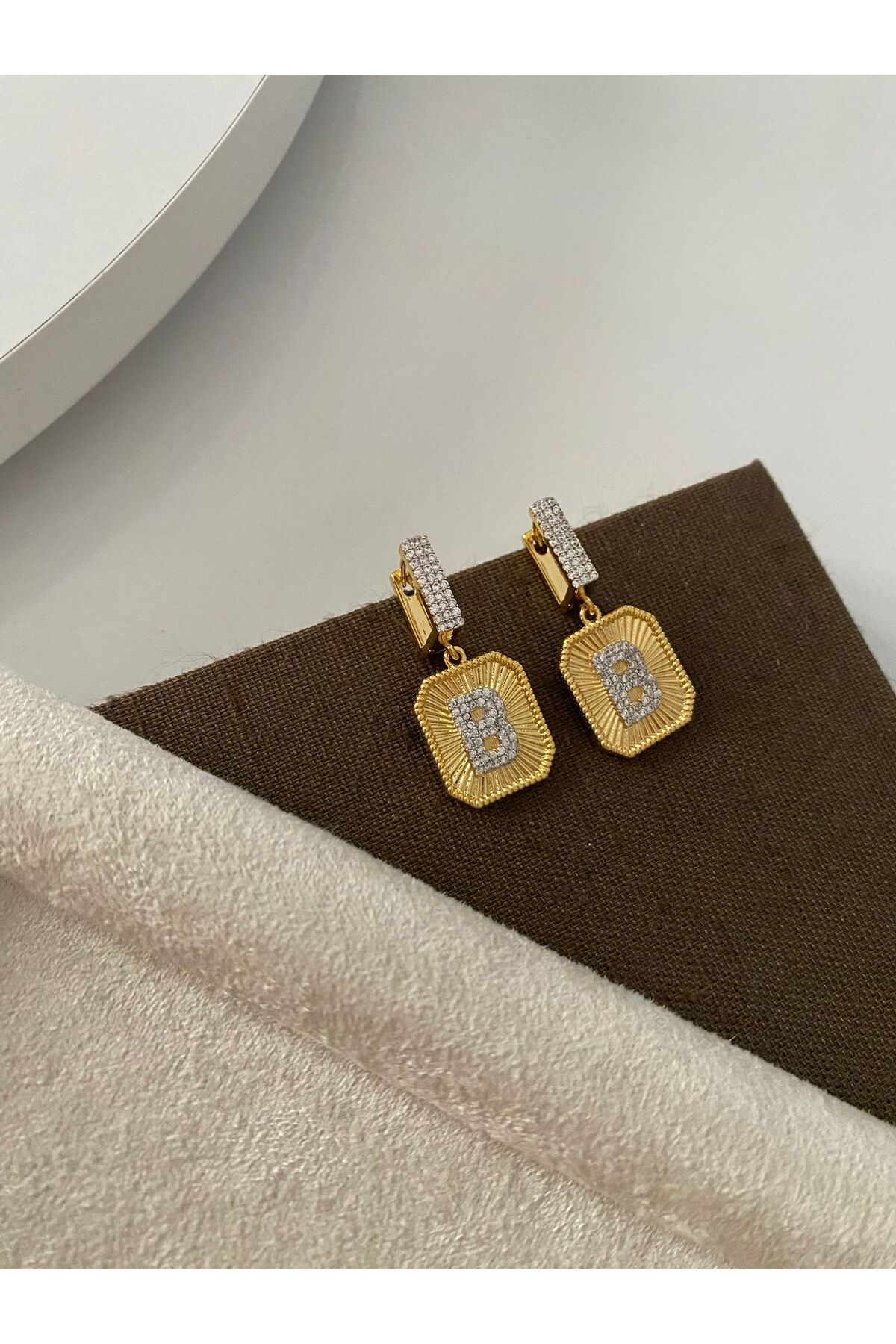 SELISYAJEWELRY Charm ve Küpe B Harfi
