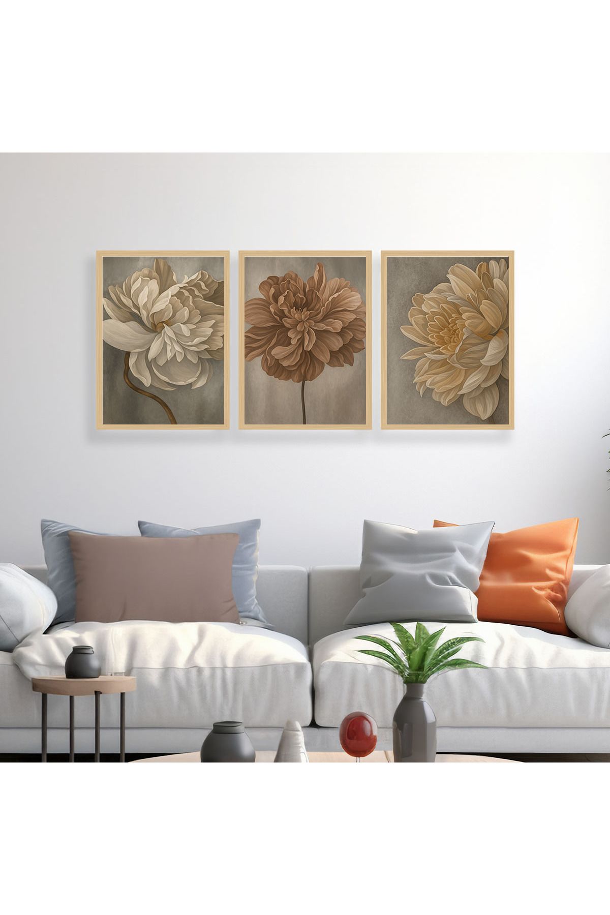 woodsia 3 Parça Ahşap MDF Çerçevesiz Tablo Seti MDFTH327