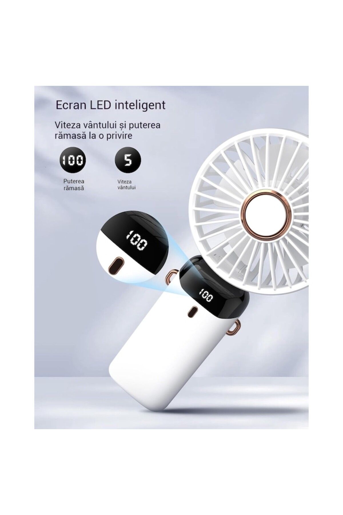 xpress sales-Portable Handheld Fan, Rechargeable Mini Fan with Battery Base, 8 Hours Cooling, Digital Display, 5 3