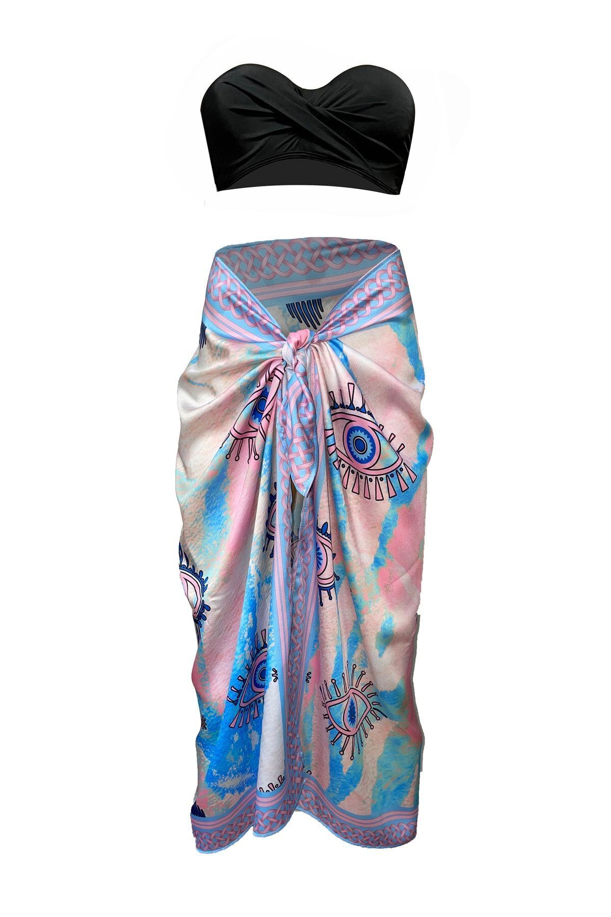 Bolder Elena Batık Eyes Saten Pareo 145*95 İç Göstermez