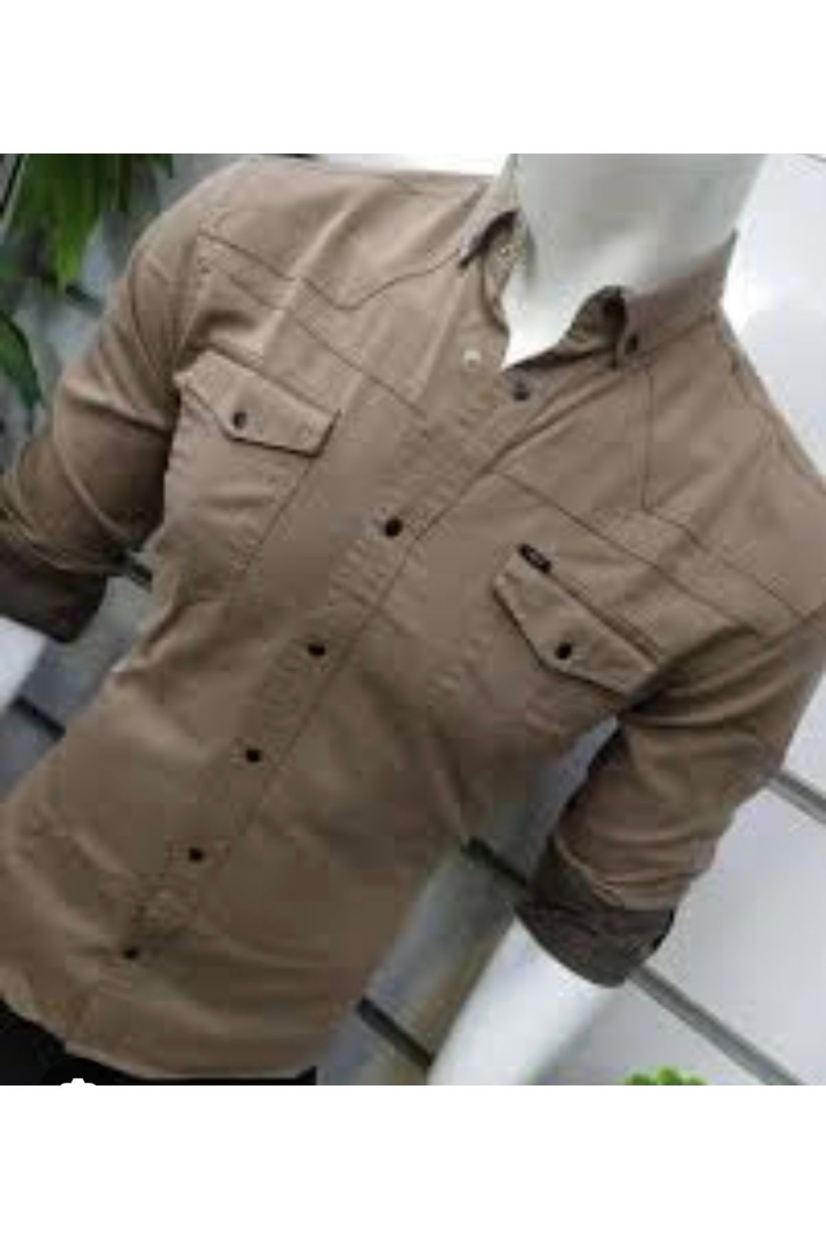 MODA Acı kahve çıtçıtlı kalitesi tartışılmaz erkek keten gömlek
