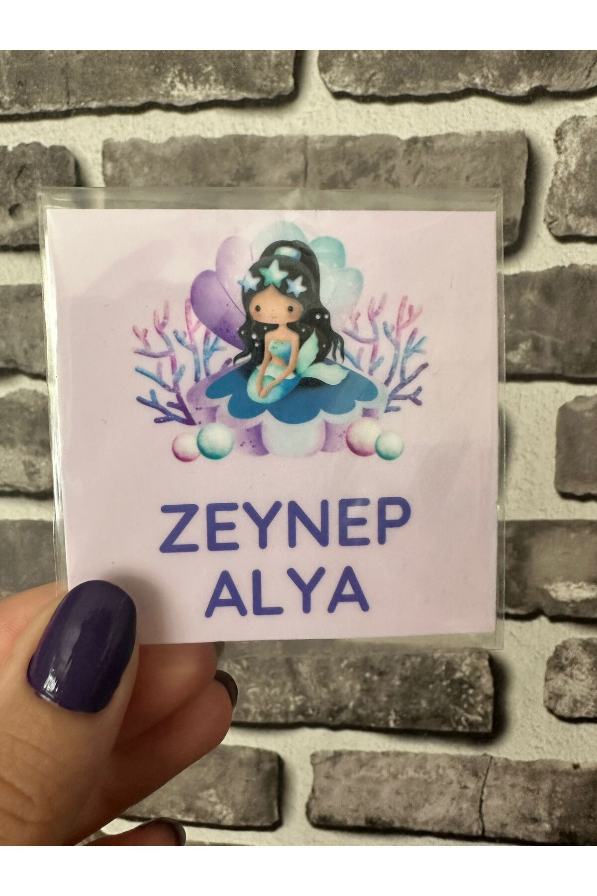 Renkia Studio Kişiye Özel 12’li Deniz Kızı Tasarımlı Magnet Seti – Bebek Doğum Hediyeliği