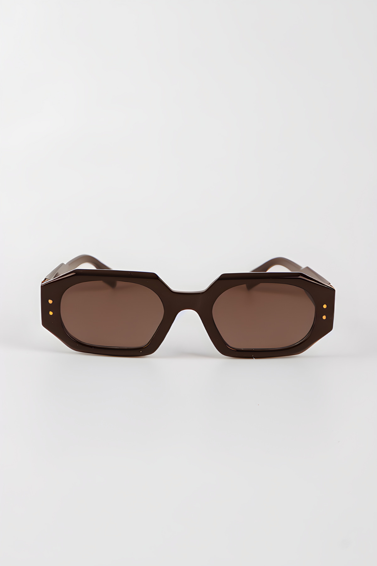 MACERATİ Piantazo Unisex Kahverengi Kare Çerçeve Vintage Uv400 Güneş Gözlüğü görsel 4