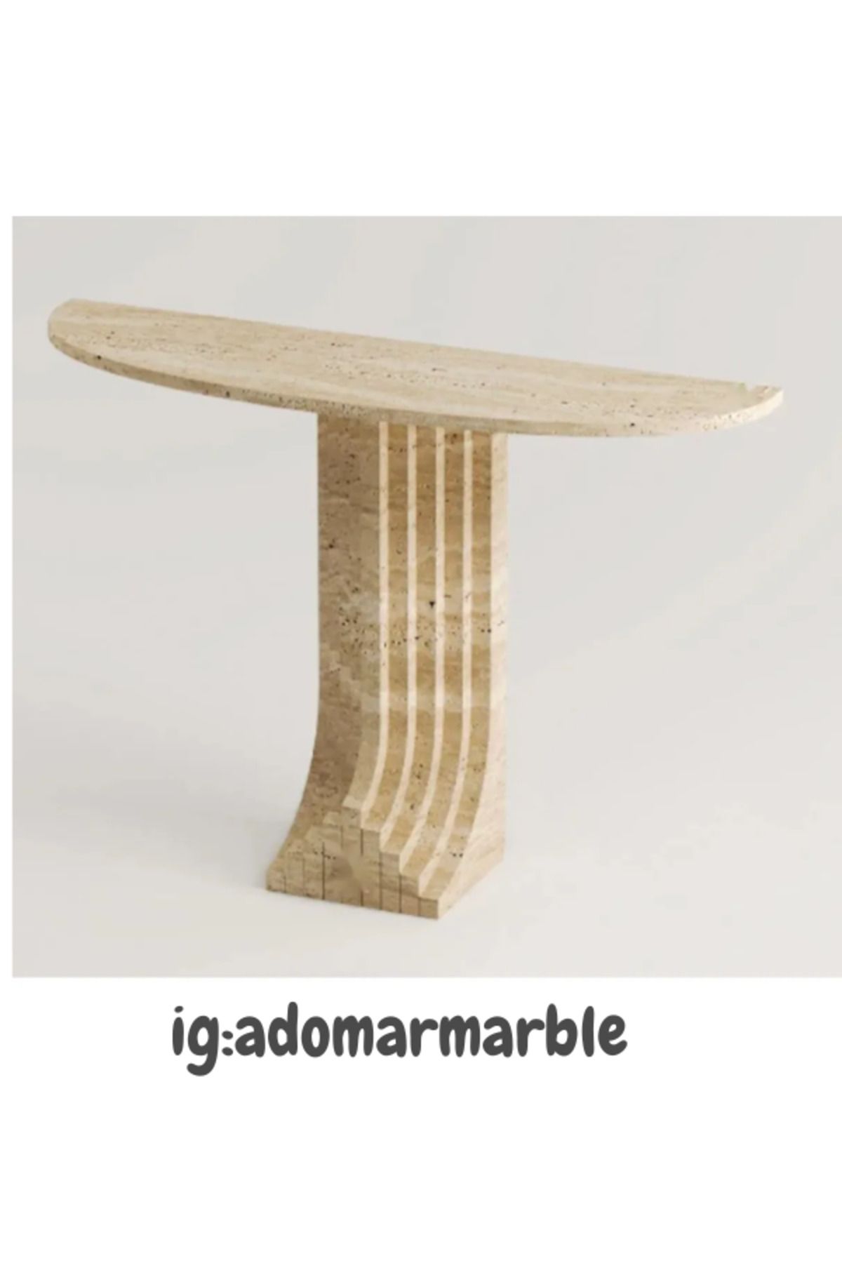 adomarmarblehandmadeandluxury ADOMAR Traverten Dresuar, Mermer Dresuar, Antre Dresuar, %100 Doğal Taş, Konsol Masası, Özel Ölçü
