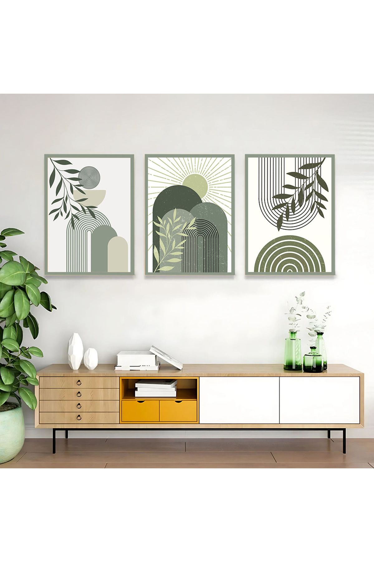 woodsia 3 Parça Ahşap MDF Çerçevesiz Tablo Seti MDFTH300