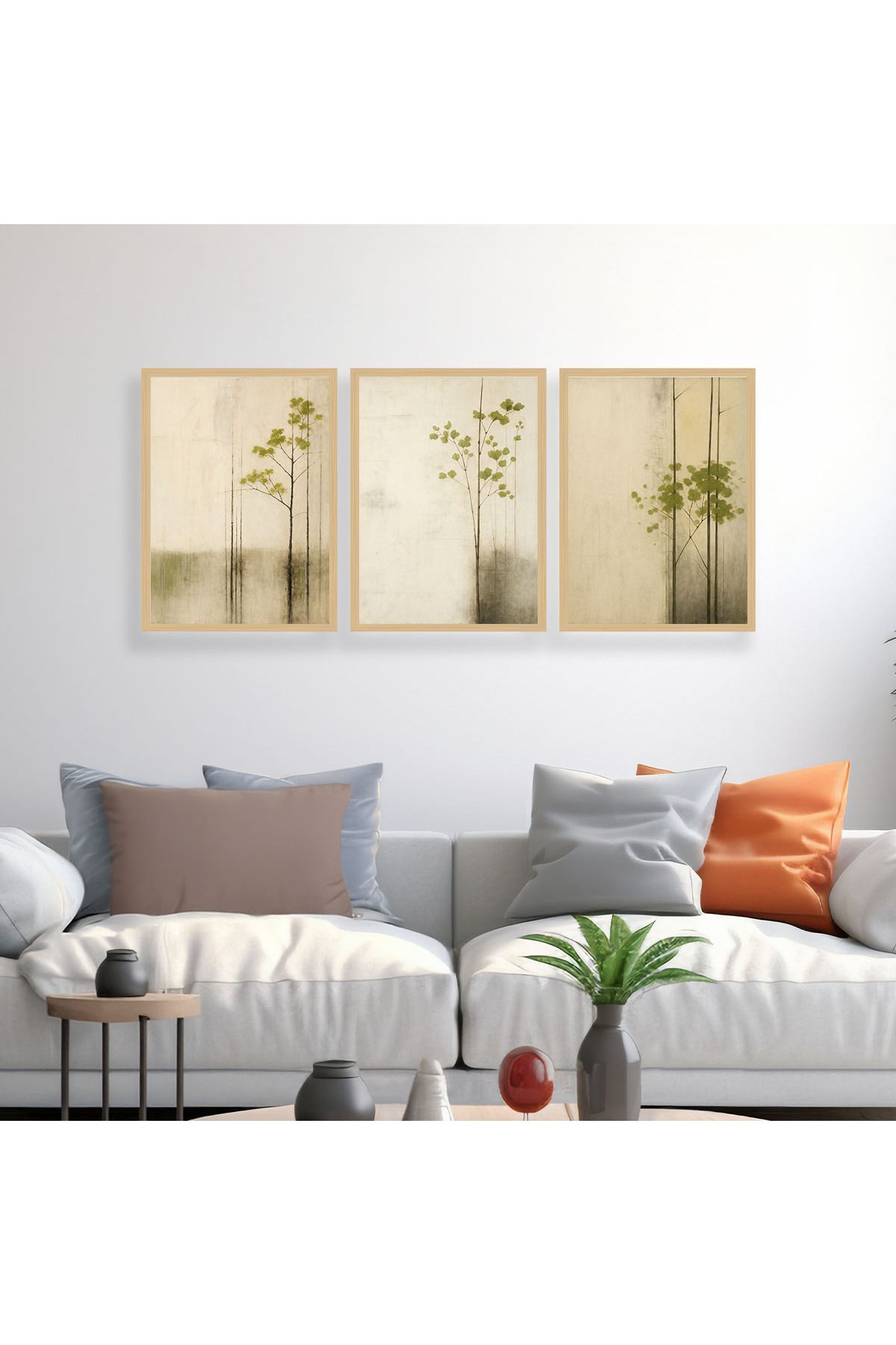 woodsia 3 Parça Ahşap MDF Çerçevesiz Tablo Seti MDFTH326