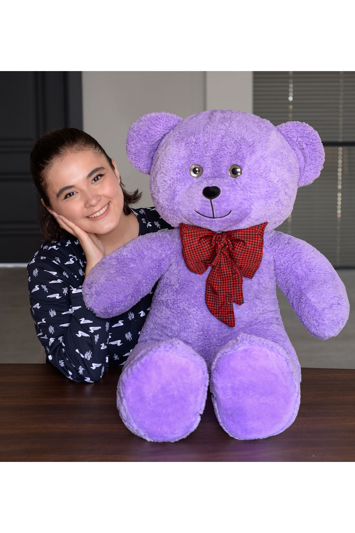 Özgüner Oyuncak 100 Papyonlu Sevimli Peluş Şaşkın Ayı - Sevgiliye Özel Hediye