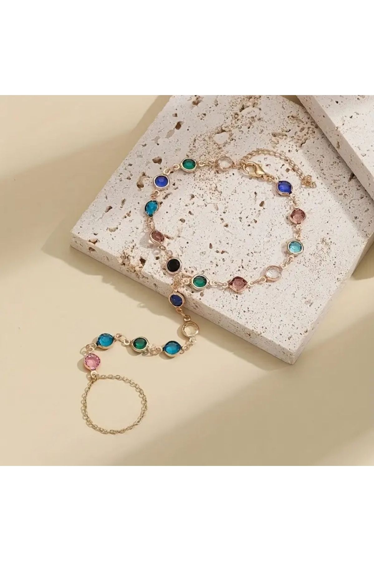 Marchen Collection Kadınlar için Şık ve Çok Yönlü Bilezik , Yüzük Şahmeran Halhal Seti