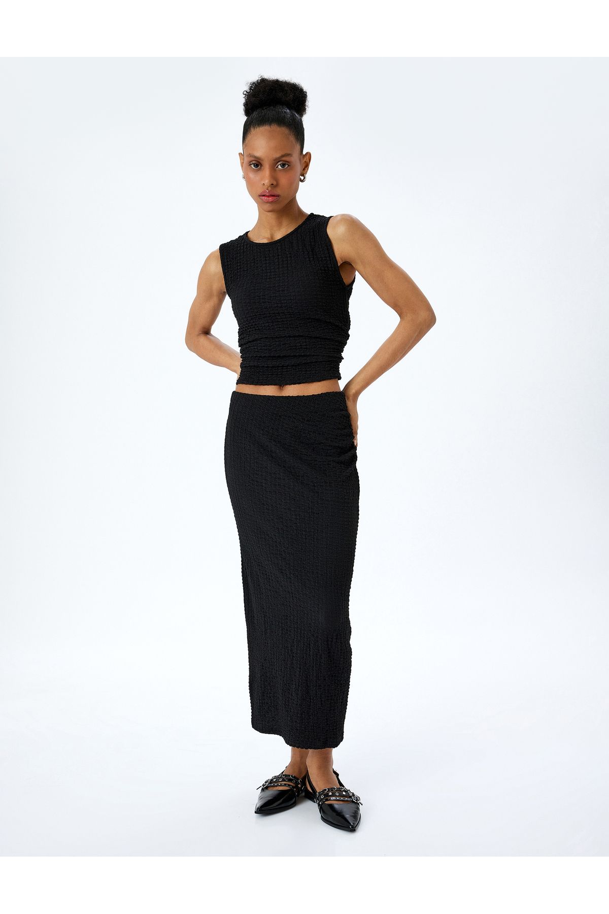 Koton-Black Sleeveless Blouse For Women 1