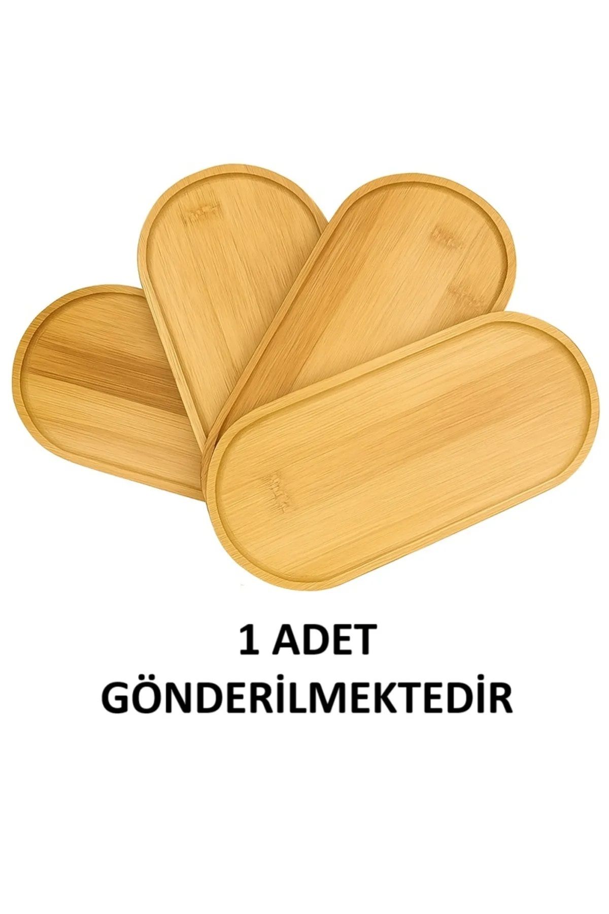 ARVALE Bambu Oval Sunum Ve Servis Tepsisi Yağdanlık Altlığı, Mutfak Ve Banyo | 23 x 12 cm Bej