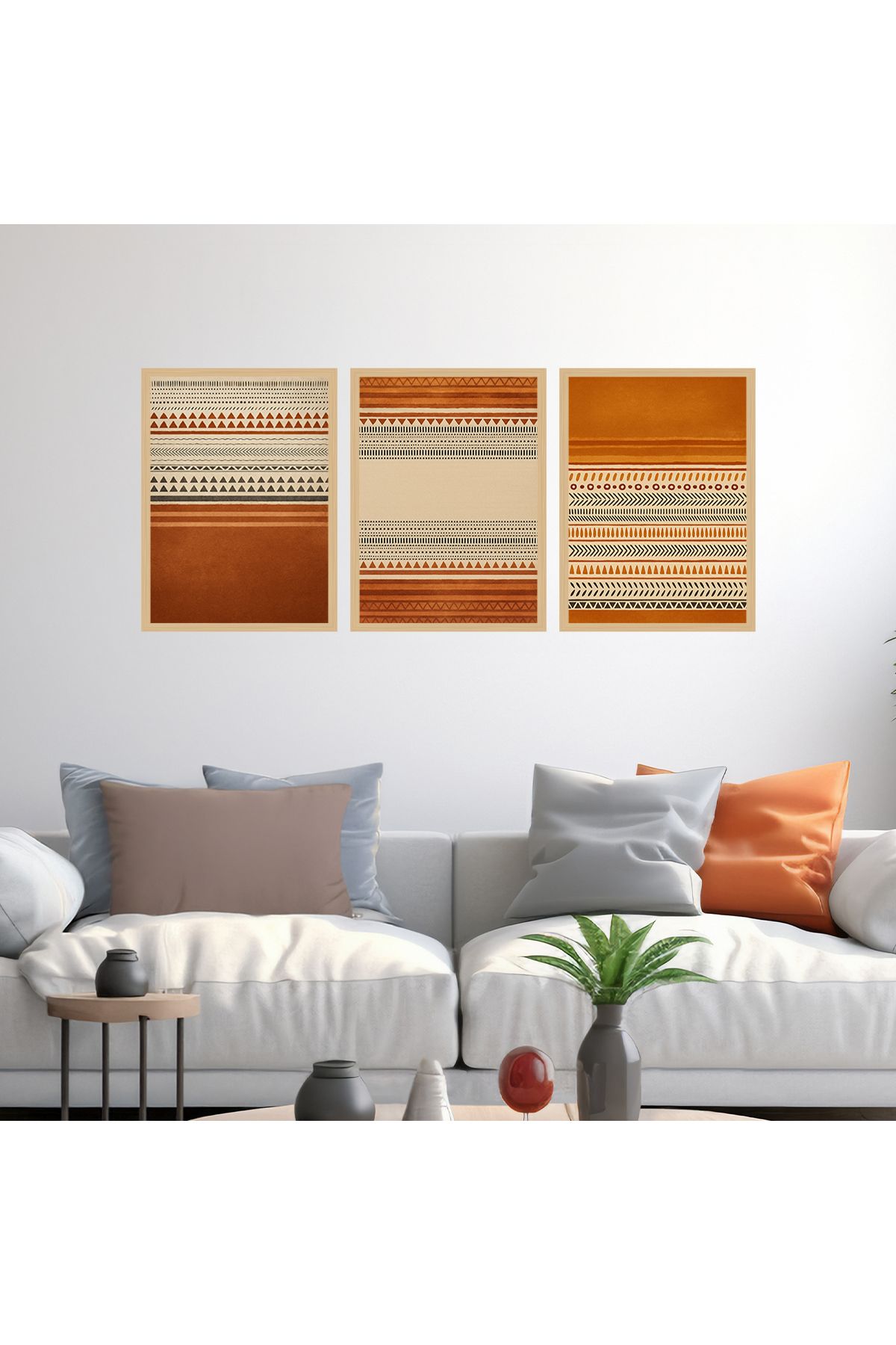 woodsia 3 Parça Ahşap MDF Çerçevesiz Tablo Seti MDFTH351
