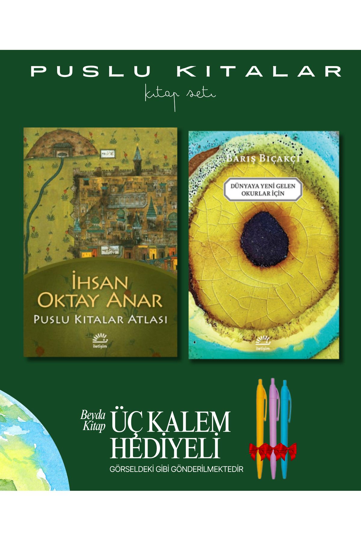 İletişim Yayınları Puslu Kıtalar Atlası - Yeni Gelen Okurlar İçin - Kitap Seti - İhsan Oktay Anar - Kalem Hediyeli