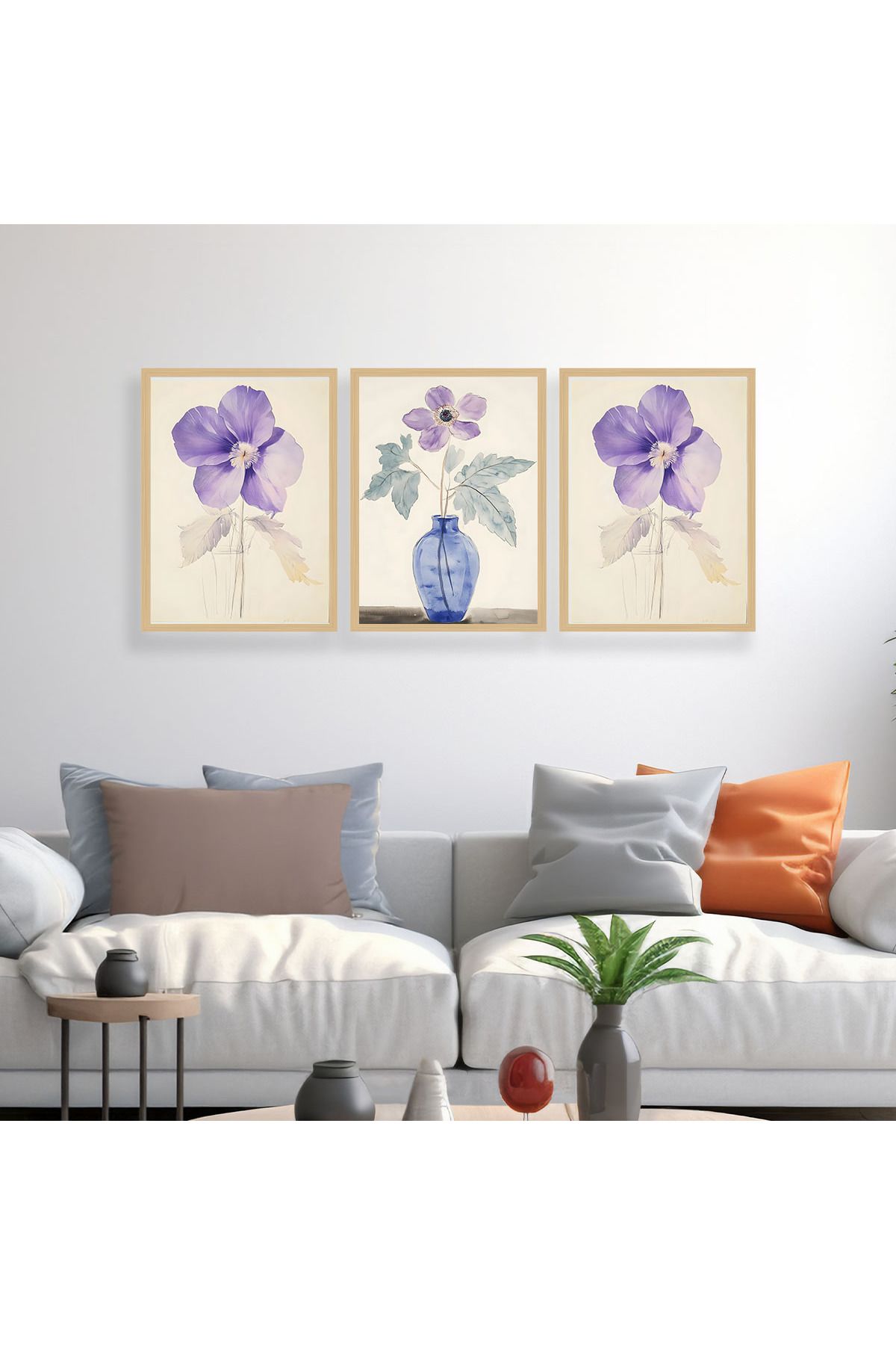woodsia 3 Parça Ahşap MDF Çerçevesiz Tablo Seti MDFTH301