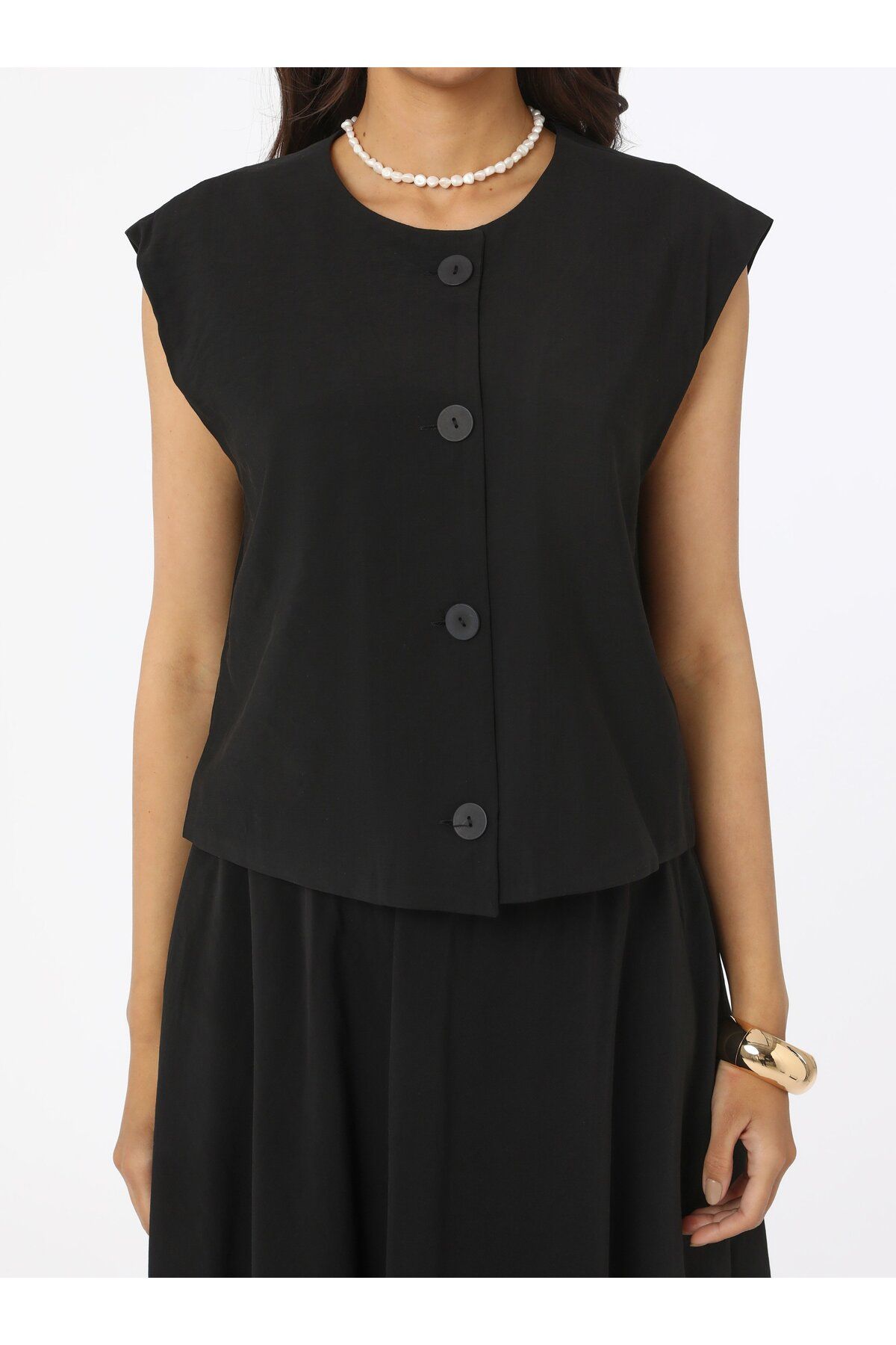 Refka-Modal Skirt Vest Double Suit - Black - Refka 6