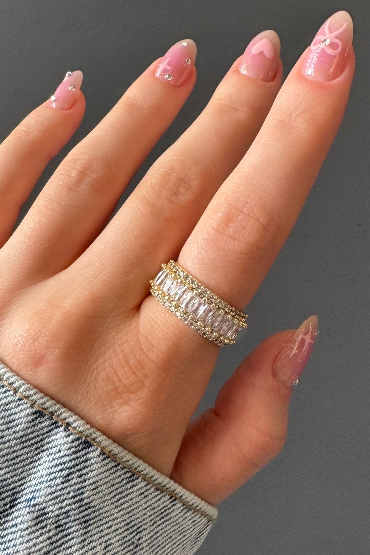 H&E DESIGN Kadın Gold Zirkon Taşlı Premium Kararmaz Ayarlanabilir Yüzük