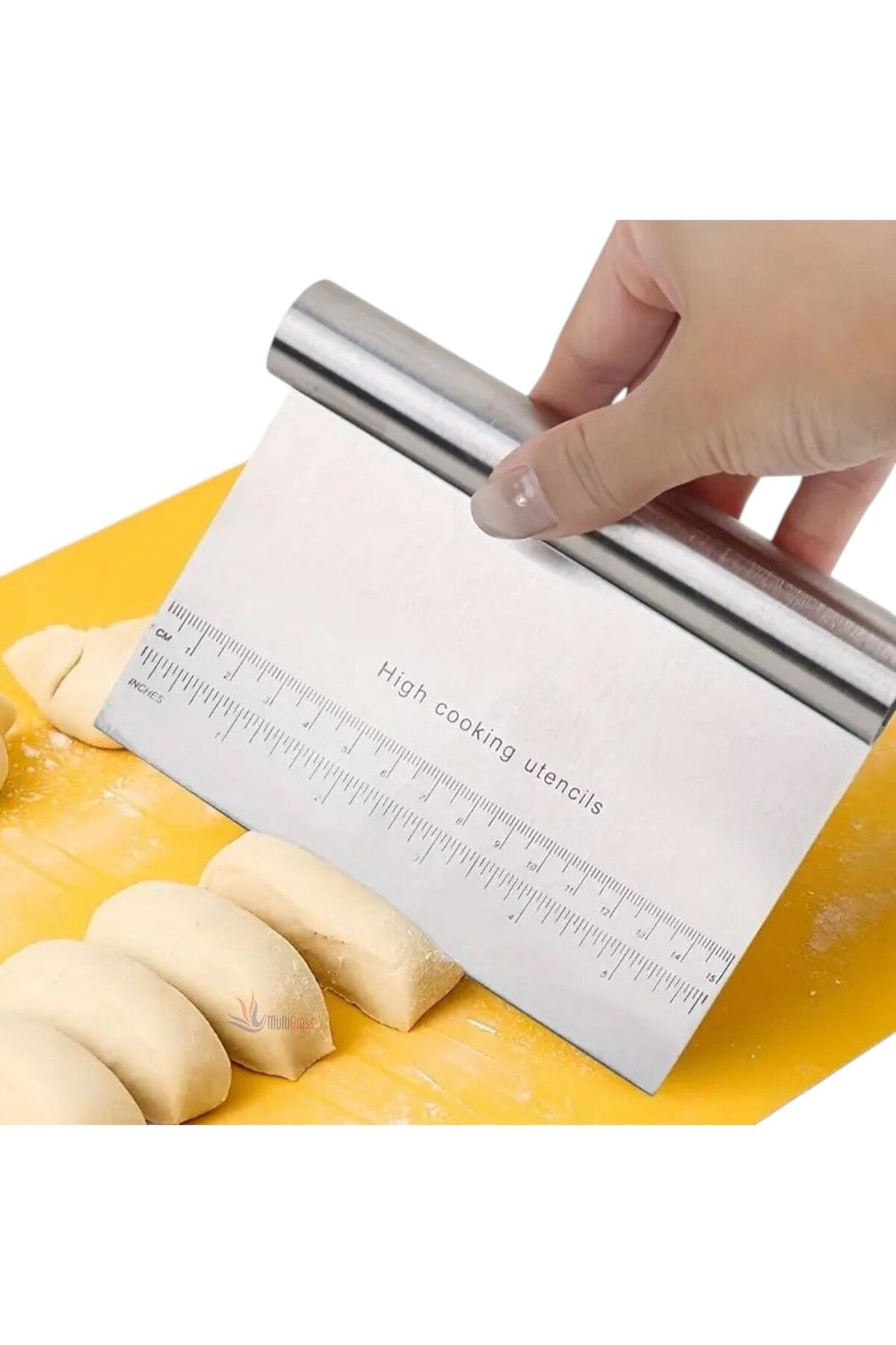 Multiamo Paslanmaz Çelik Hamur Kesme Aparatı Çelik Kesici Kazıyıcı Pasta Ve Kek Şekillendiren Spatula