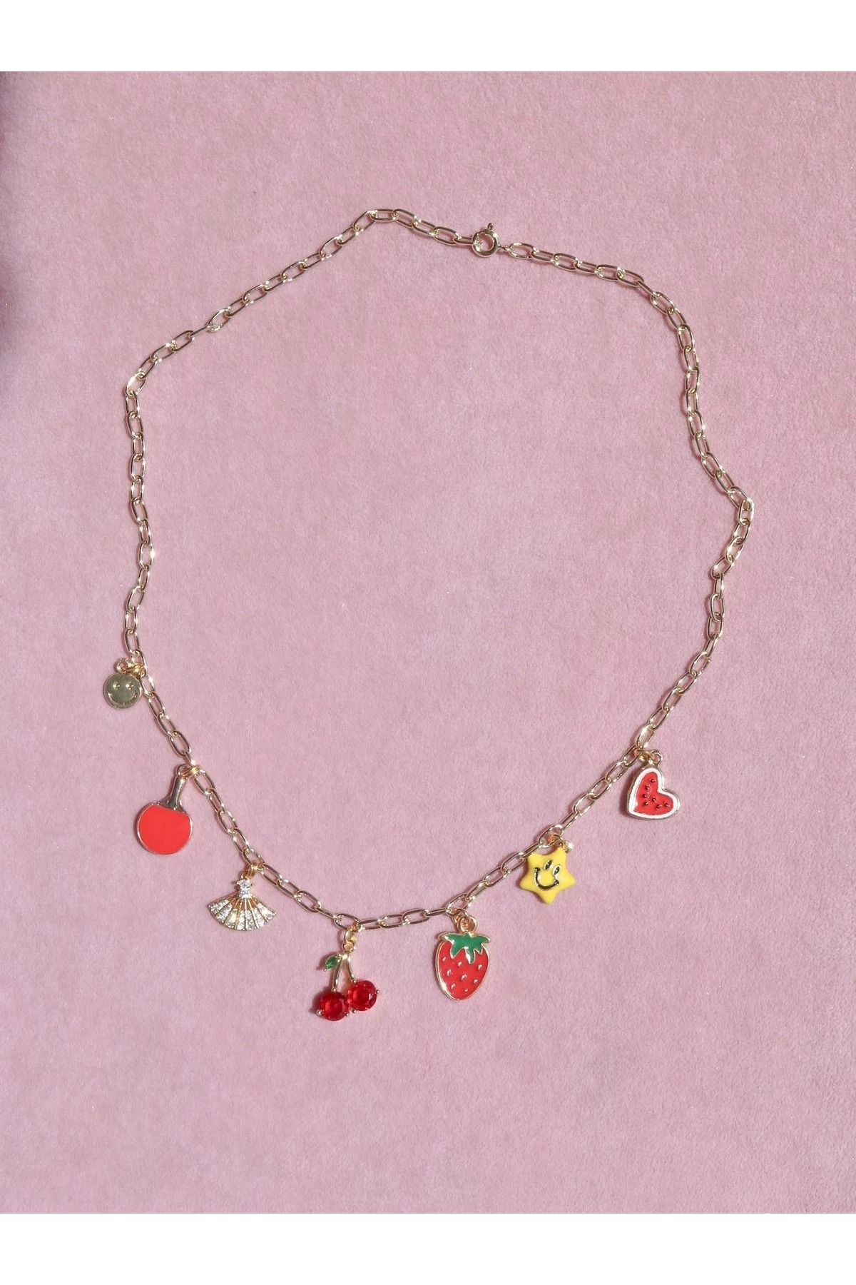 Reorah Collection Red Juicy Joy Charm Kolye Xuping Zincir