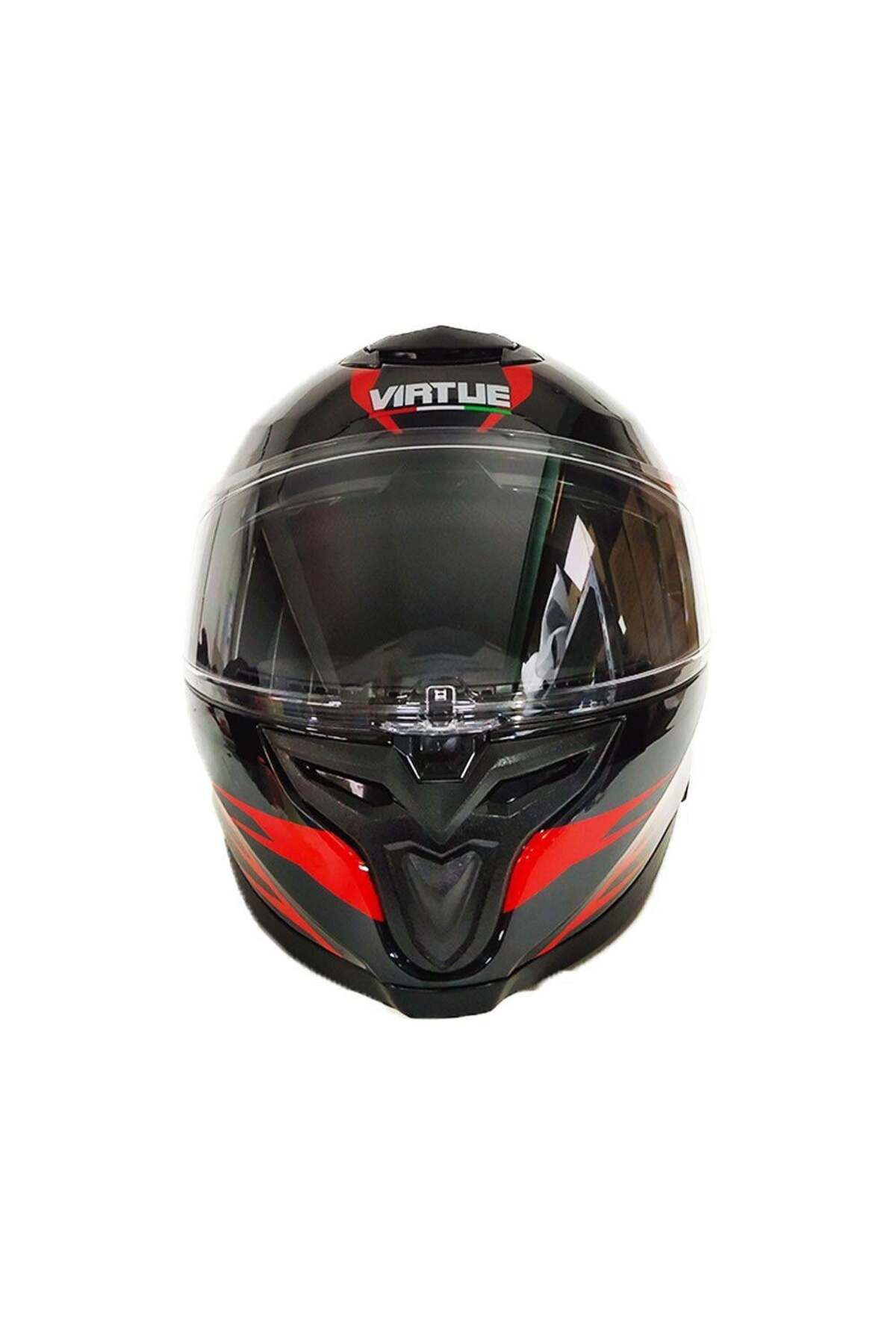 Kask VIRTUE KAPALI KASK SİYAH KIRMIZI