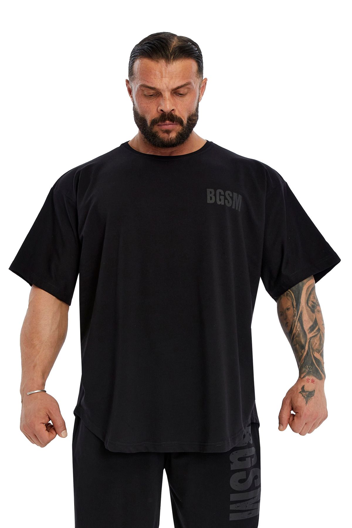 BGSM Erkek Oversize T-shirt Gym Rag Top BGSM 3379