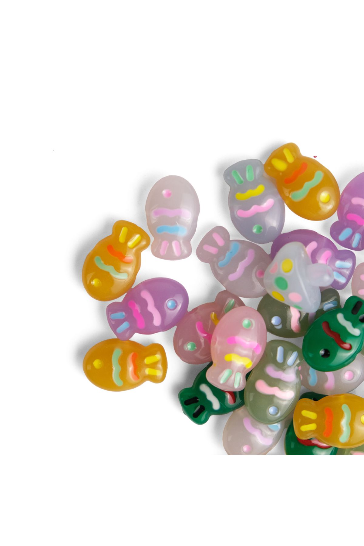 Prestij Boncuk Balık Figür Soft Renkli Plastik Boncuk 5 Adet