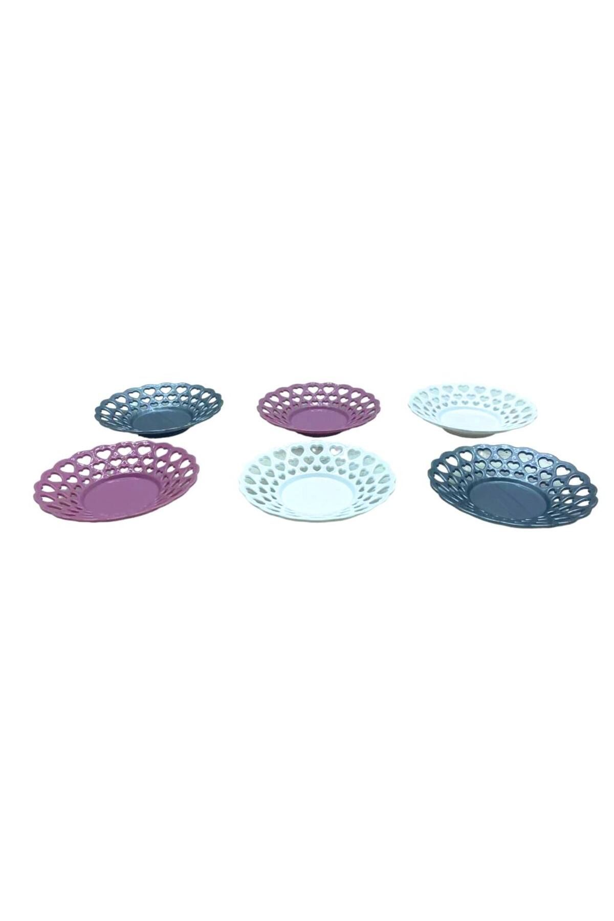 Emperium 6 PARÇA RENKLİ PLASTİK ÇAY TABAK (5122)