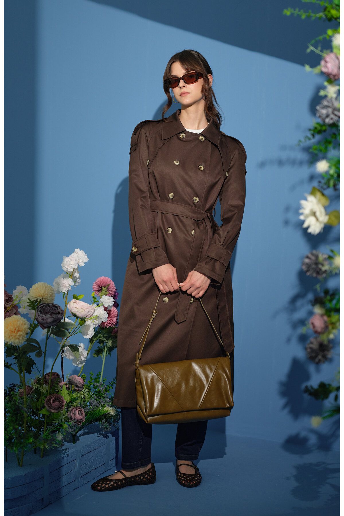Fatma Atasoy Oversize Acı Kahve Trençkot