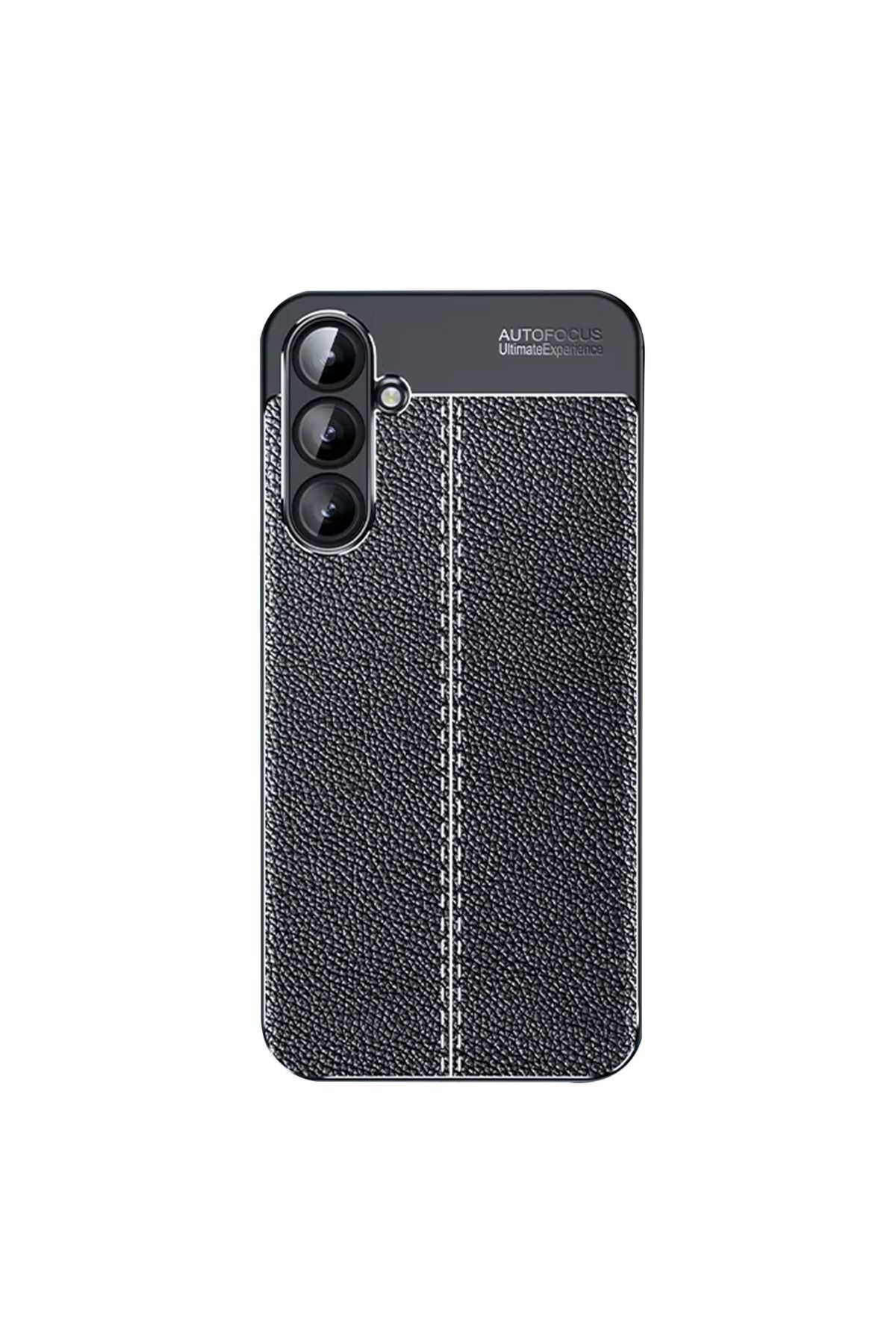 Microcase Samsung Galaxy A36 5G ile Uyumlu Leather Serisi Deri Efekt Silikon Kılıf - Siyah Al3337