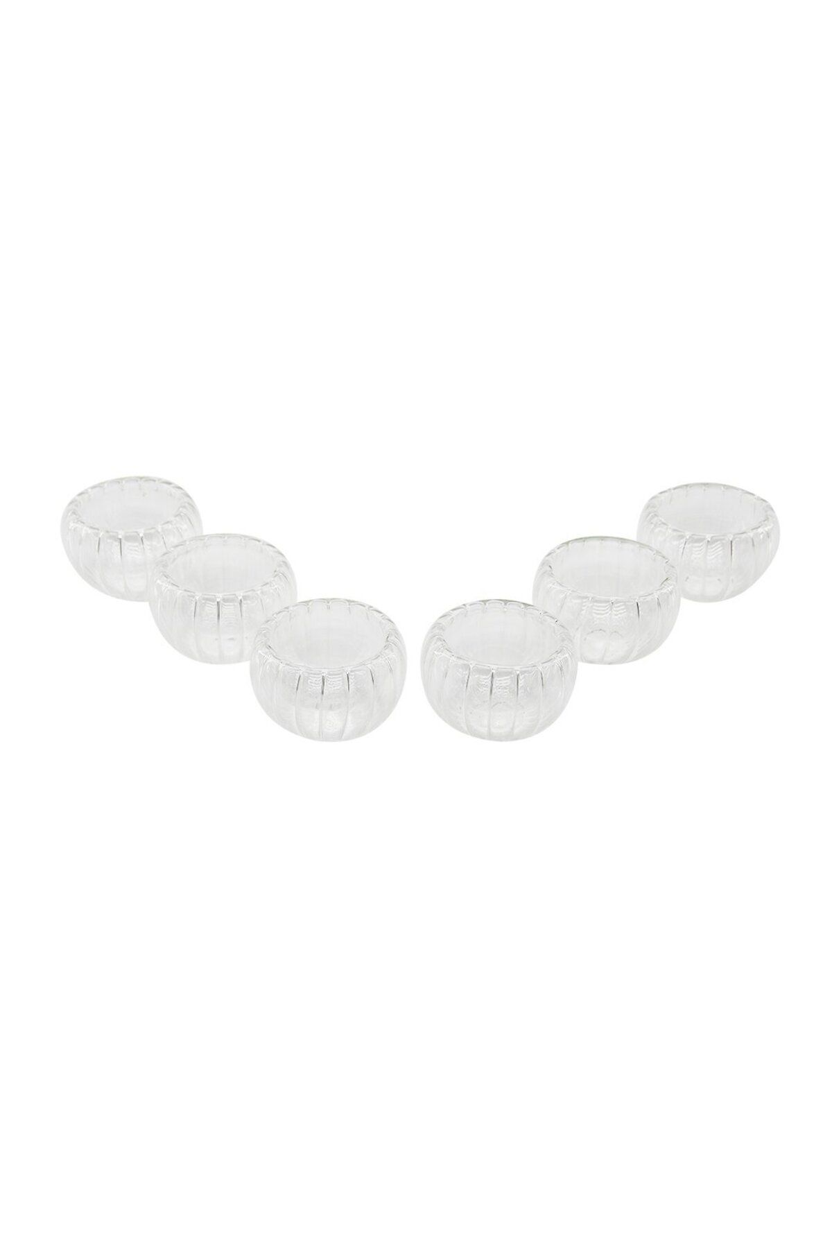 Emperium 6 PCS ÇİZGİLİ CAM ÇİFT CİDARLI LOKUMLUK - SOSLUK 50 ML (5122)