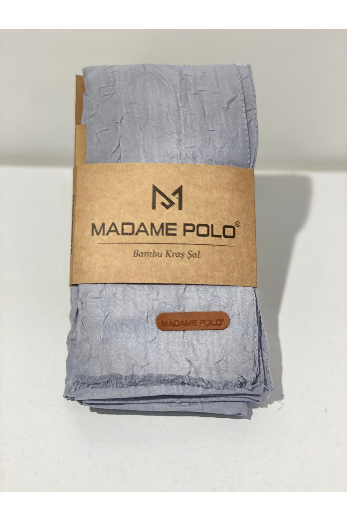 Perla Scarf & More Madame Polo Bambu Kıraş Şal - [Beton Gri] (70x200 cm)