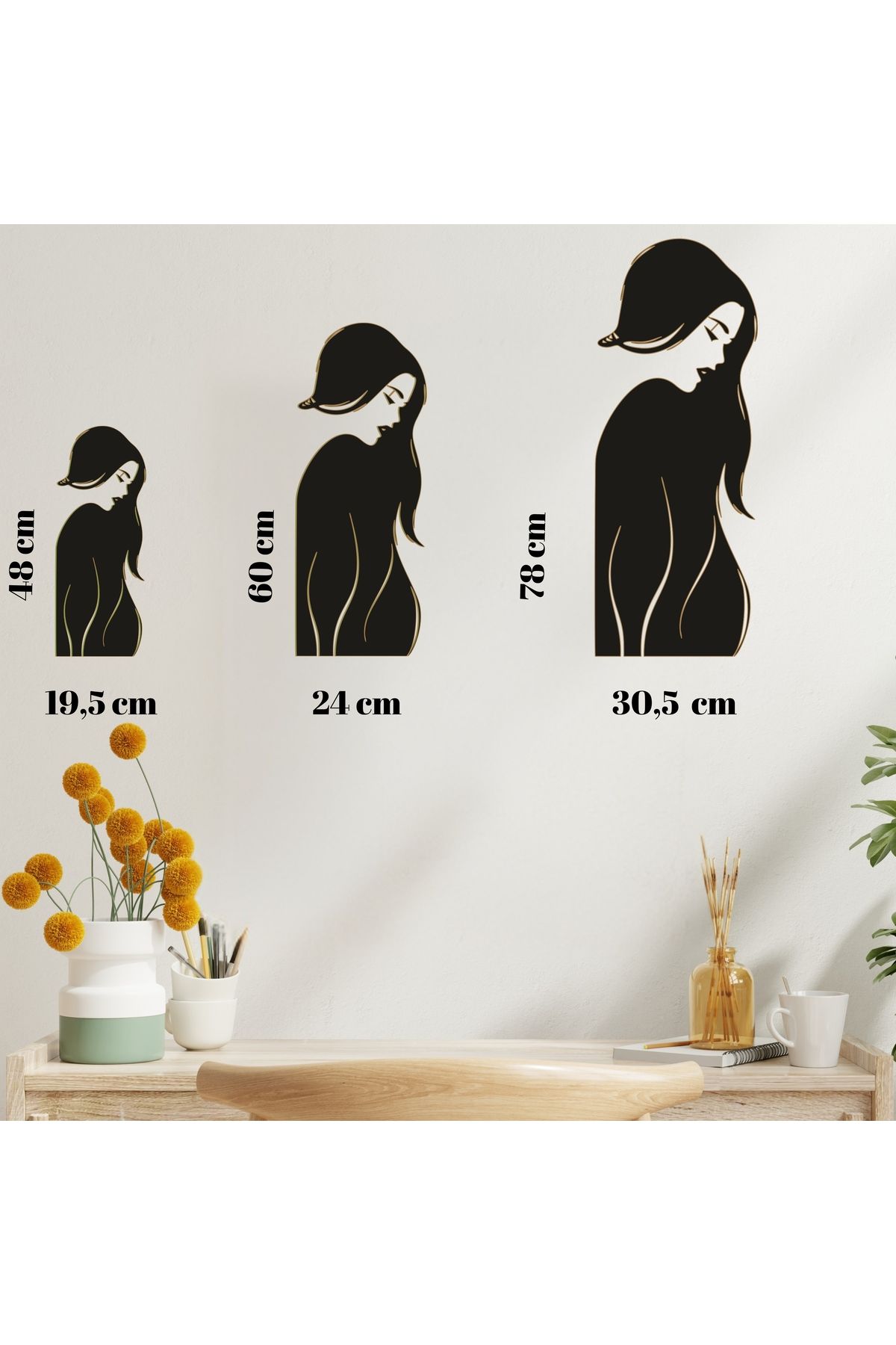 Grand Fine Art Tek Parça Renkli MDF Tablo Kadın